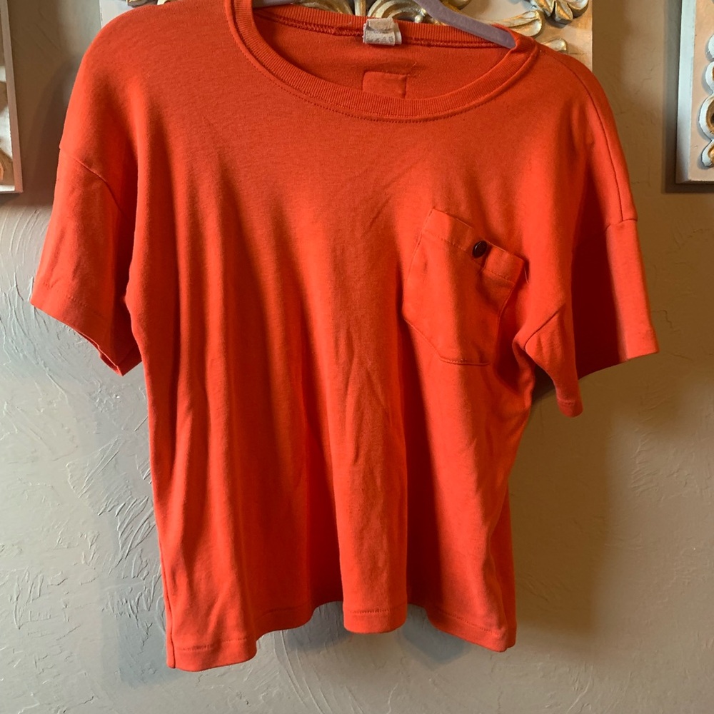 Vintage palmetto’s Vibrant Orange T-Shirt with Pocket small 90s